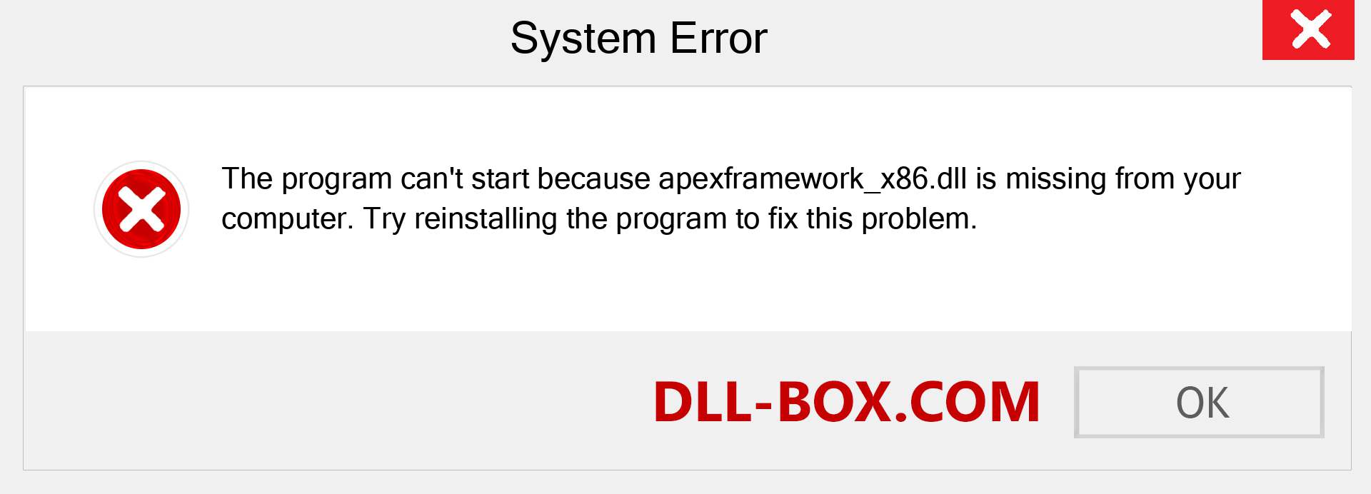  apexframework_x86.dll file is missing?. Download for Windows 7, 8, 10 - Fix  apexframework_x86 dll Missing Error on Windows, photos, images