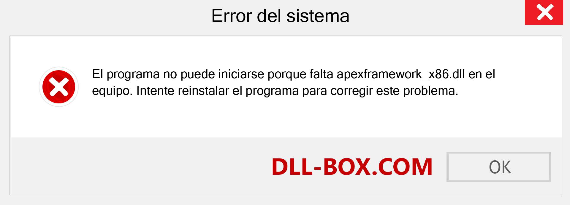 ¿Falta el archivo apexframework_x86.dll ?. Descargar para Windows 7, 8, 10 - Corregir apexframework_x86 dll Missing Error en Windows, fotos, imágenes